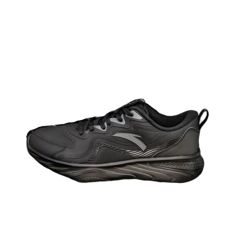 Anta Wear Resistant Slip Resistant Cushioning Lightweight Low Top Training Shoes Men's Black-0