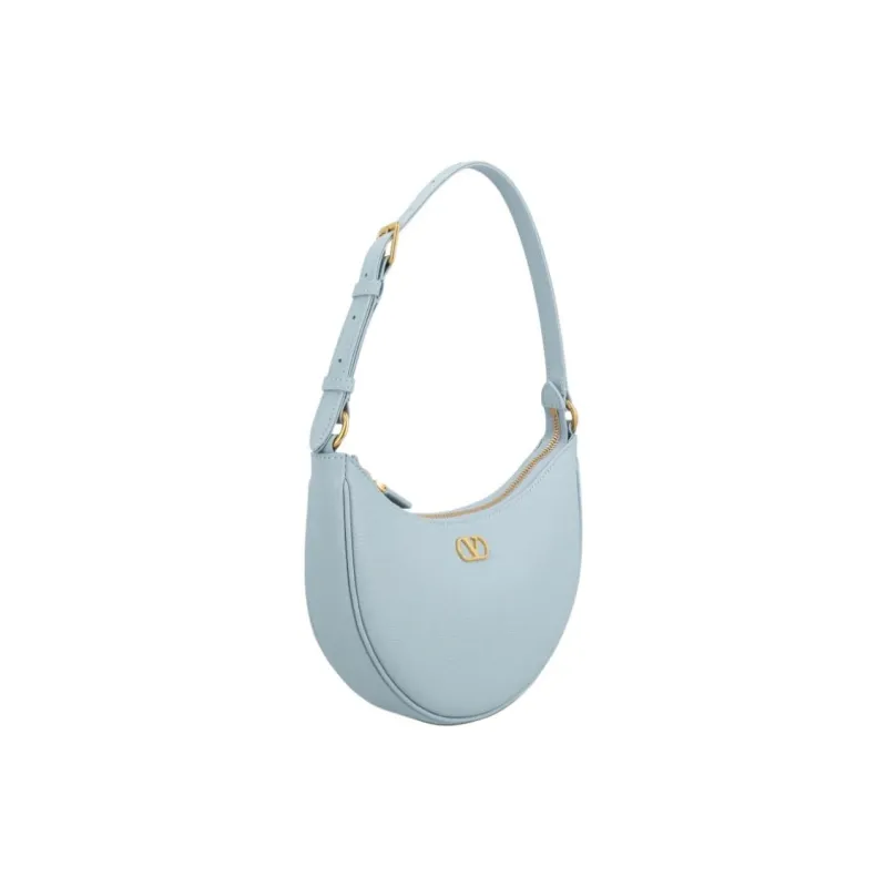 Valentino Vlogo Calfskin With Lambskin Shoulder Bag Mini Women's Light Blue-1