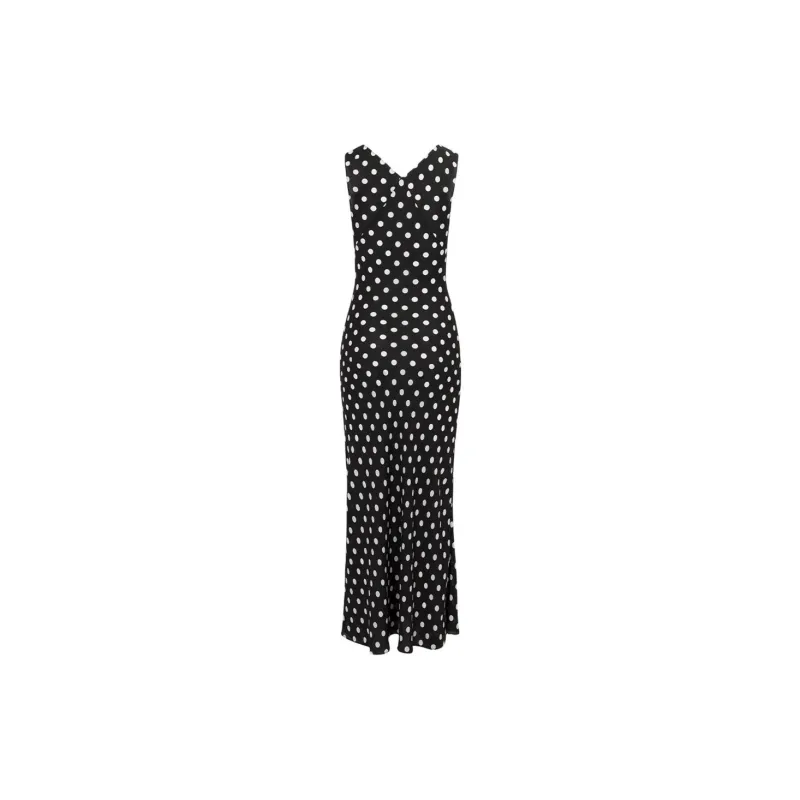 Realisation Par SS25 The Delphine Sleeveless Dress Women's Midnight Spot Night Polka Dot-1
