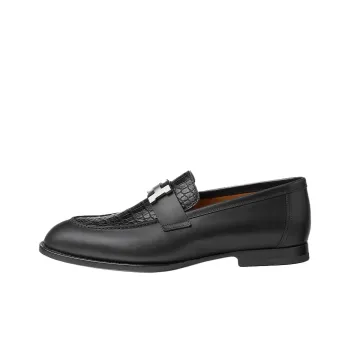 HERMES Honore Loafers Men's Black