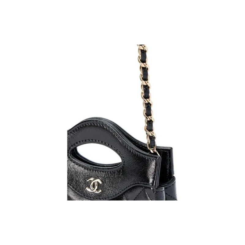 CHANEL Bright Lambskin Handbag, Shoulder Bag, Crossbody Bag Extra Mini Women's Black-3
