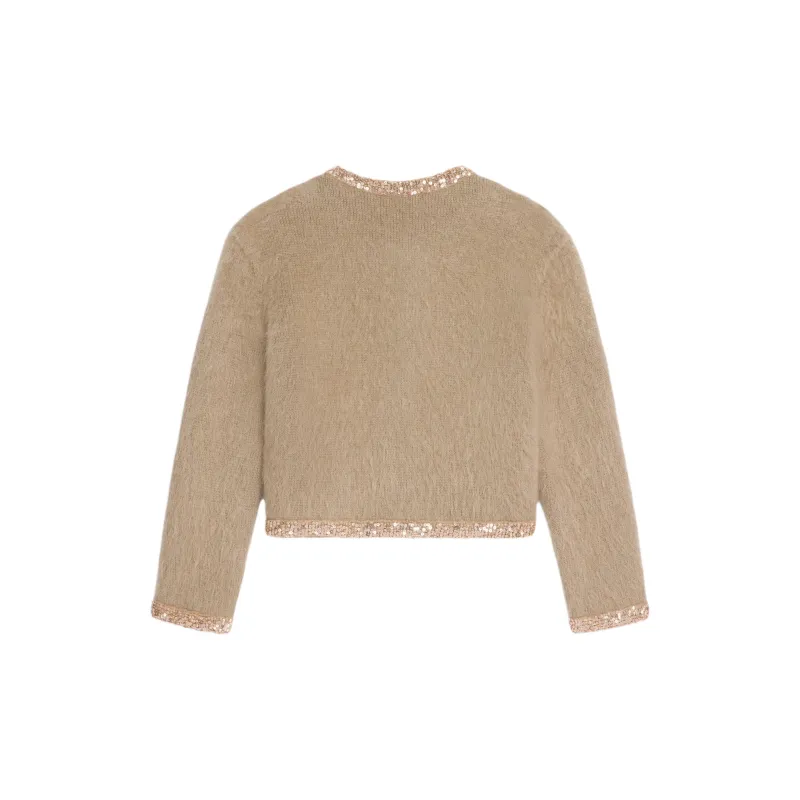 CELINE Embroidered Cardigan Jacket In Brushed Mohair-1