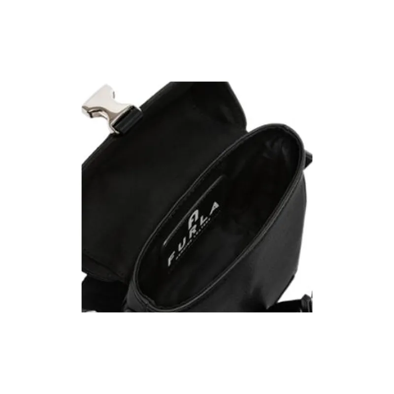 Furla Man Cosmo Calfskin Camera Bag Shoulder Bag Crossbody Bag Mini Men's Black-4