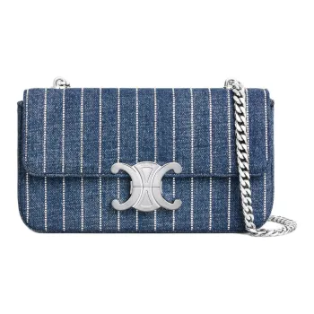 CELINE Claude Denim Crossbody Bag, Shoulder Bag Women's Blue