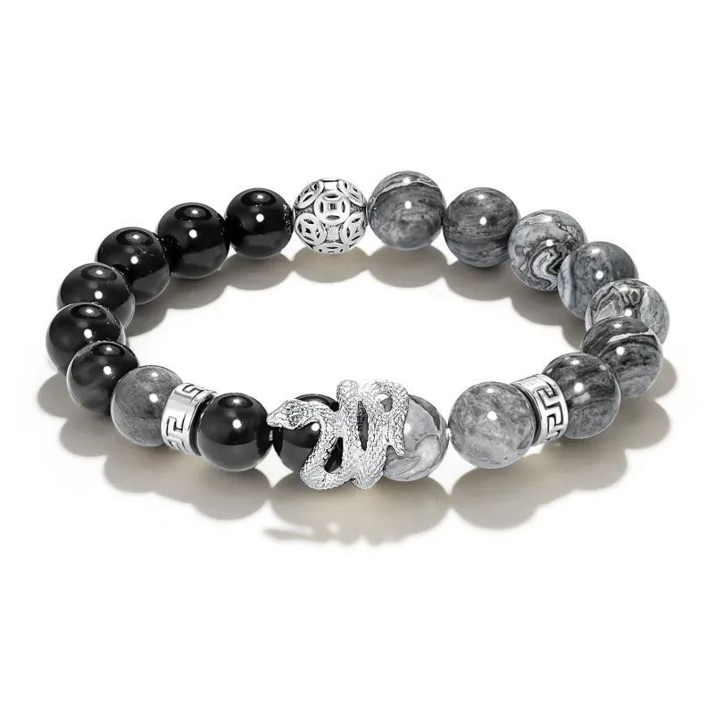 Jodie&Kevin Map Stone Jade Bracelets Men's-2