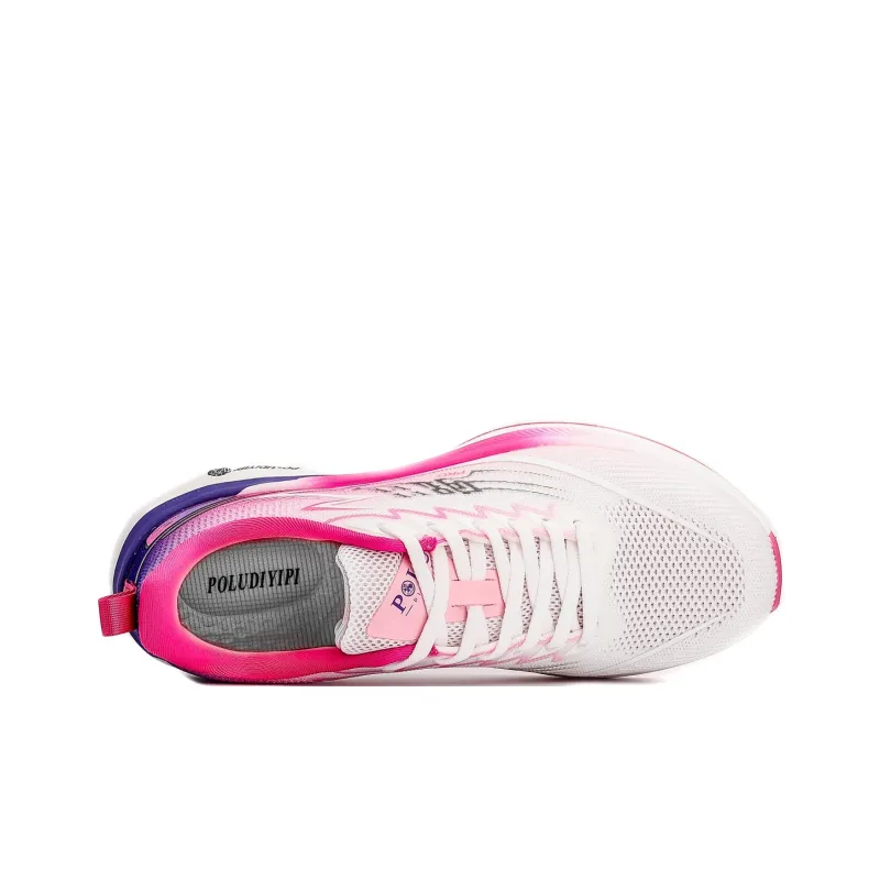 POLUDIYIPI Low Top Carbon Plate Running Shoes Unisex Red White-3