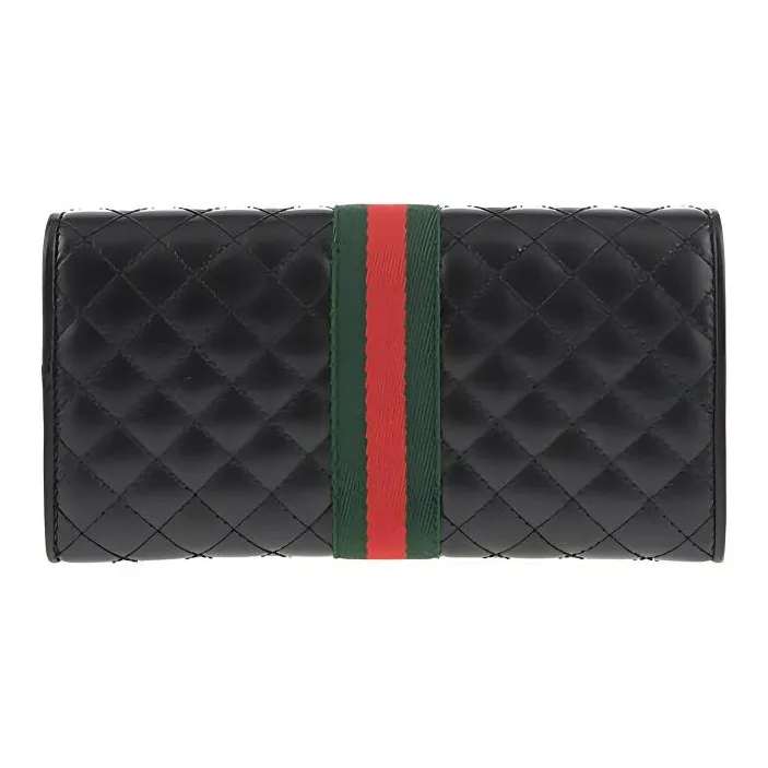 GUCCI Ophidia Leather Wallet Women's Black/Red/Green-1