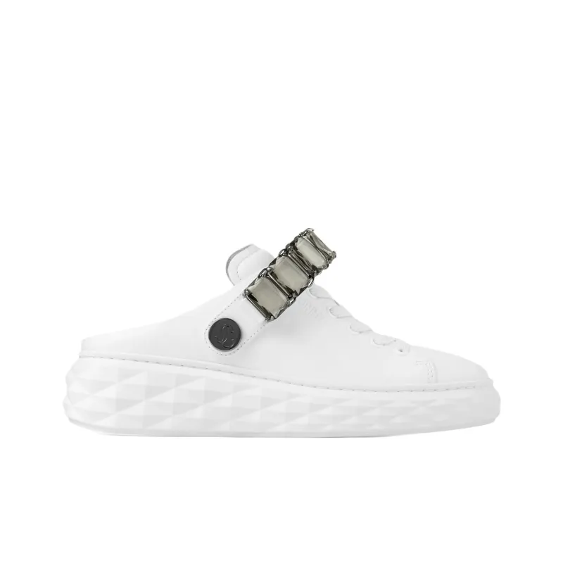 Jimmy Choo Diamond Maxi Low-Top Casual Shoes Women's White-2
