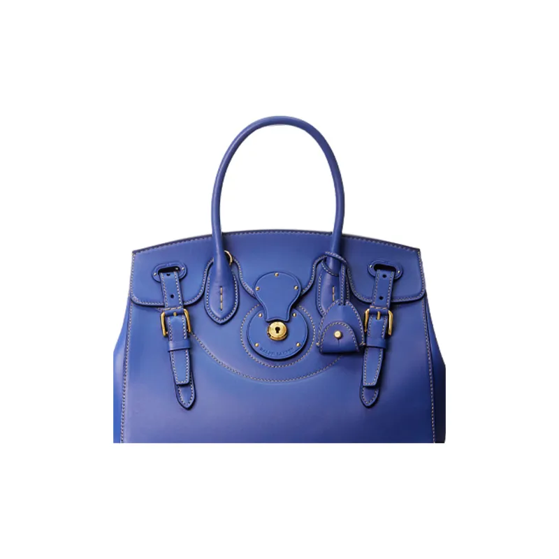 Polo Ralph Lauren Soft Ricky Cow Leather Patchwork With Sheepskin Shoulder Bag Crossbody Bag Handbag Men's Dark Blue-4