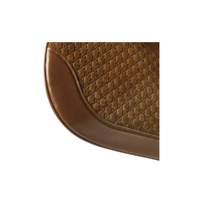 GUCCI Suede Material Crossbody Bag Shoulder Bag Small Size Women's Brown-7