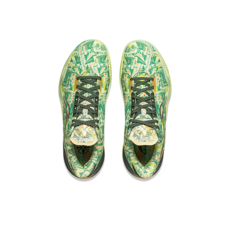 LiNing Knife 5 Slip Resistant Coverage Lightweight Rebound Low Top Performance Basketball Shoes Men's Yellow Green-4