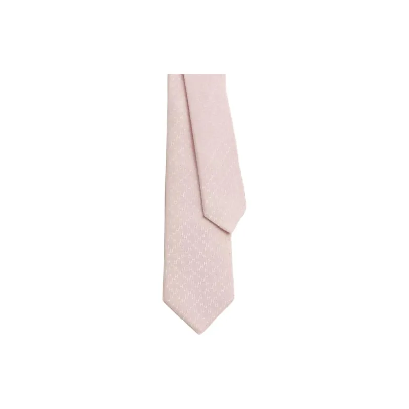 HERMES Silk, Mulberry Silk Ties Men's Pink White-1