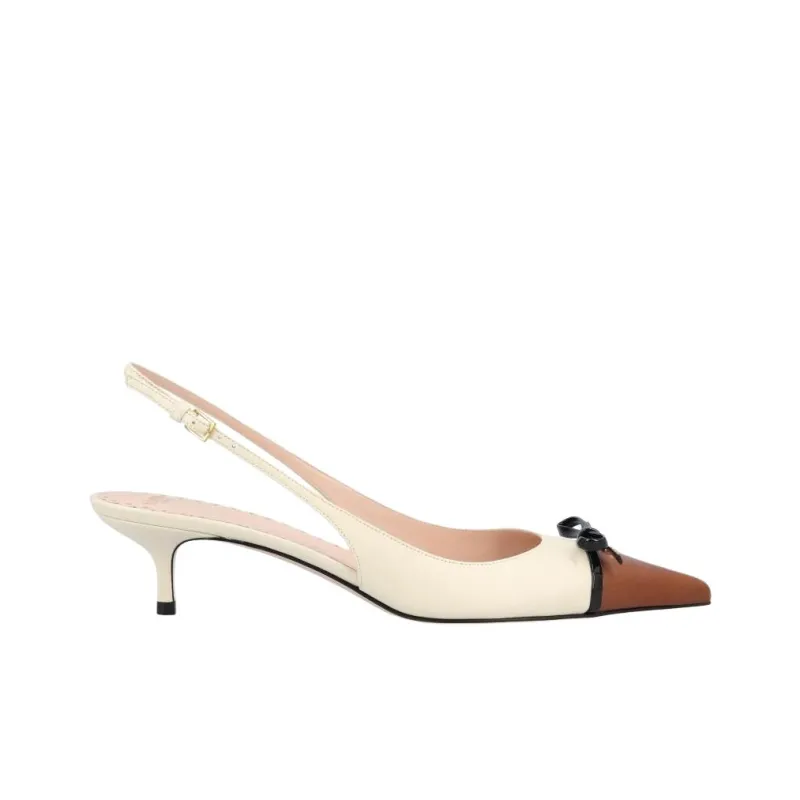 Valentino Bow Detailed Pointed Toe Slingback Pumps-1