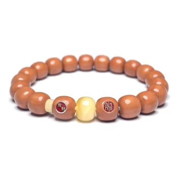 MOUNTAINS AND MANS Monkey Head Walnut New Chinese Style Prosperity And Good Luck Beaded Bracelet Unisex