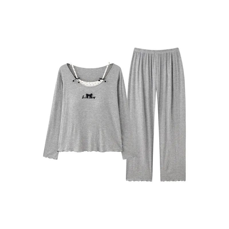 O'MESIK Pajama Set Women's Gray-0