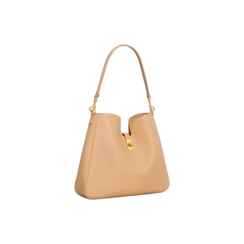 CELINE Calfskin One Shoulder Handbags Medium Size Women's Light Sand-2