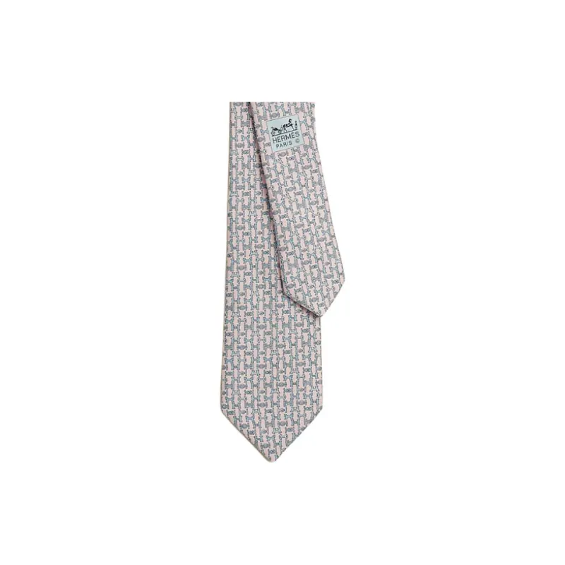 HERMES Silk, Mulberry Silk Ties Men's Pink-1
