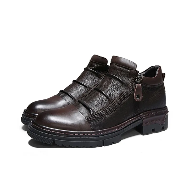 Ruomini Ankle Boots Men Black, Brown-6
