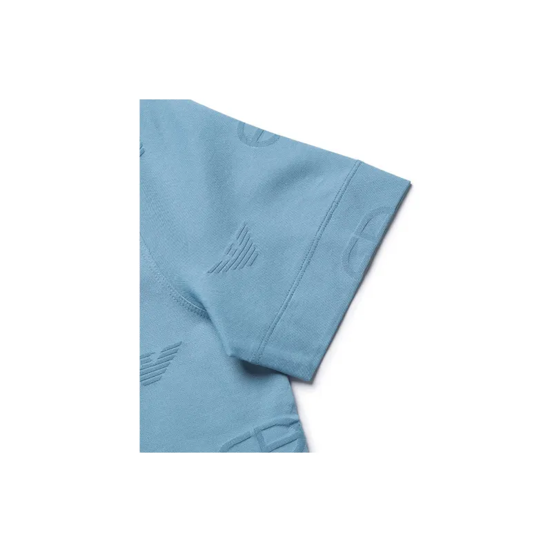 EMPORIO ARMANI T Shirts Men Aqua Blue-4
