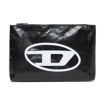DIESEL Oval D Logo Printed Zipped Clutch Bag