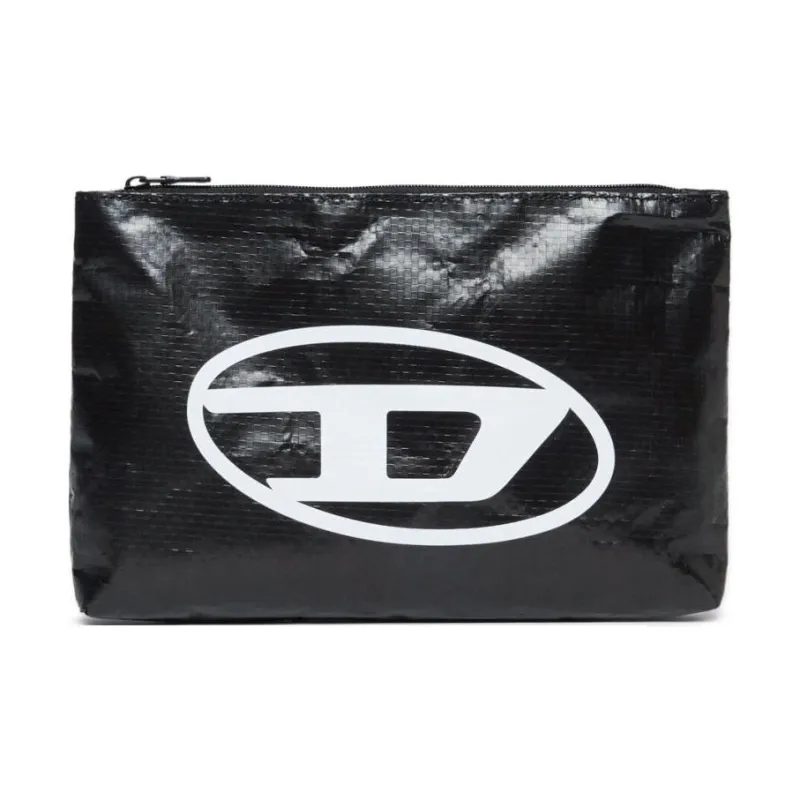 DIESEL Oval D Logo Printed Zipped Clutch Bag-0