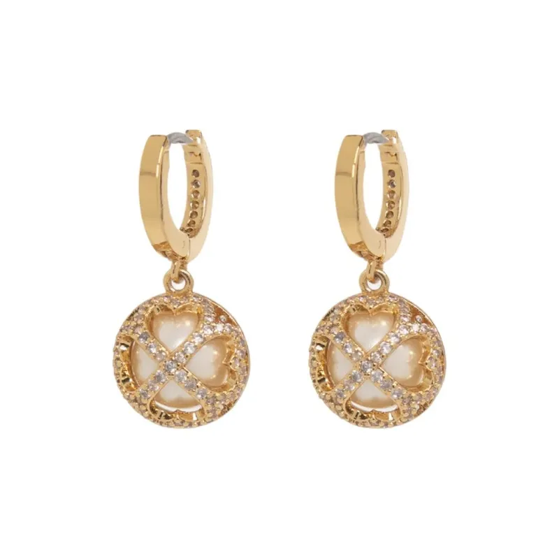 Kate Spade Something Sparkly Spade Huggies Earrings-1