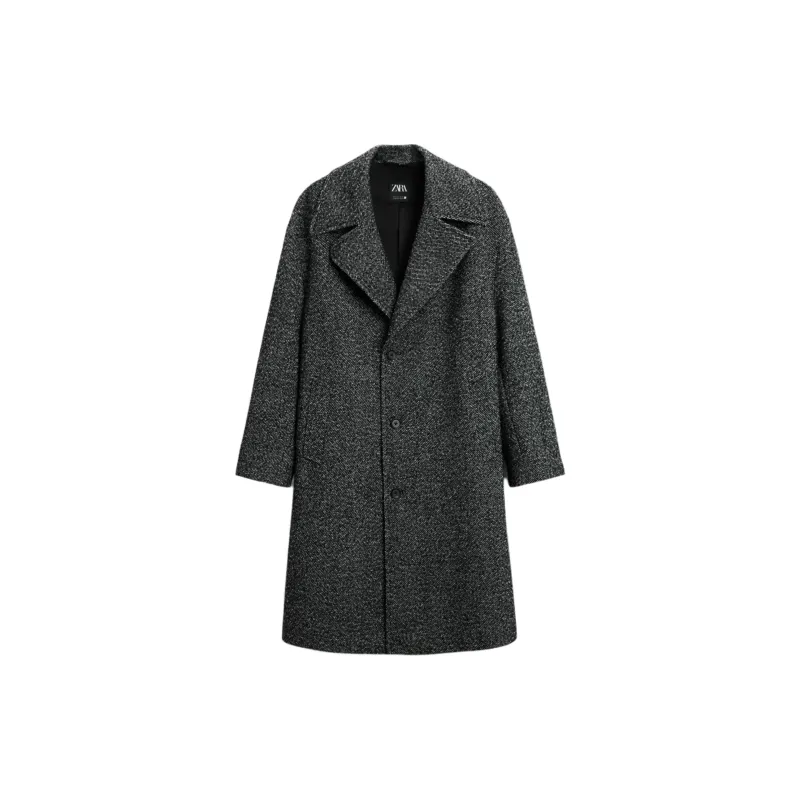 ZARA Coats Men Coal Gray-0