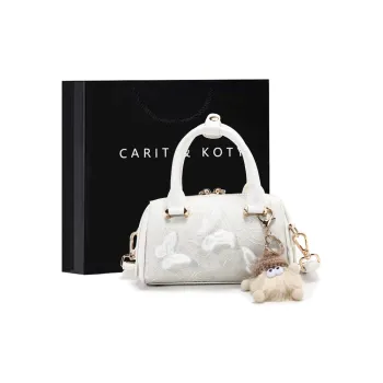 Carit&Koty Polyurethane Synthetic Leather Handbag Women's White Pink
