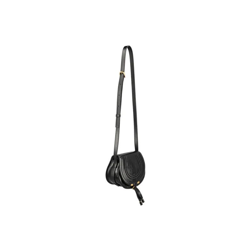 Chloe Marcie Leather Shoulder Bag Crossbody Bag Small Size Women's Blue-3