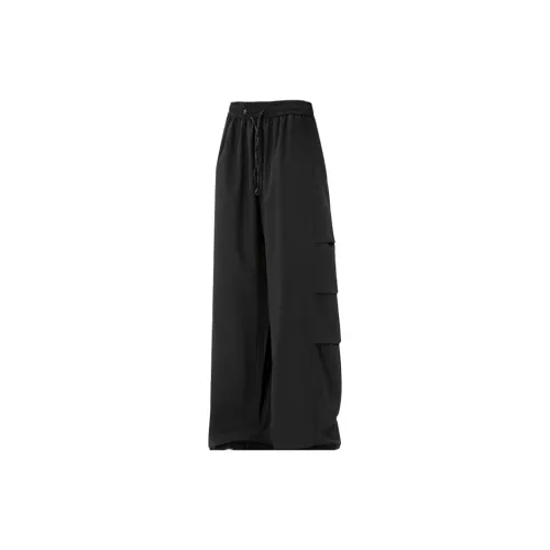 MIIOW New Trend Draped Elastic Waistband Fleece-Lined Cargo Pants Women's