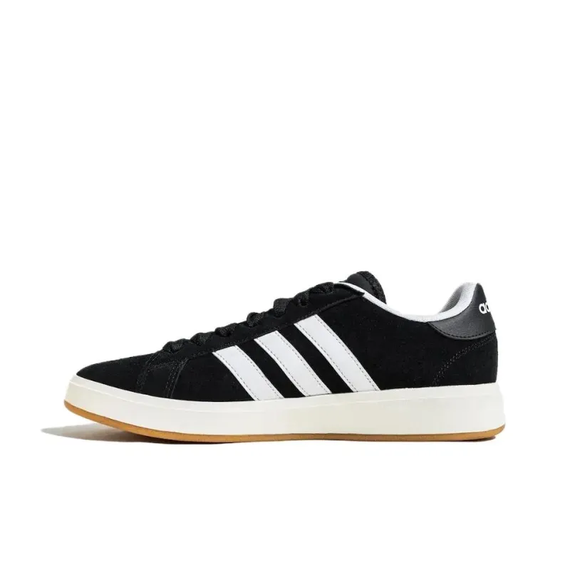 Adidas Grand Court Base 00s Anti Slip Wear Resistant Low Top Skateboard Shoes Unisex Black White-2
