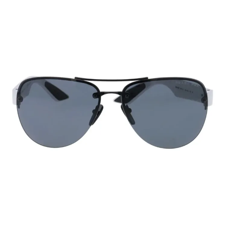 PRADA Metal Aviator Sunglasses Men's White-1