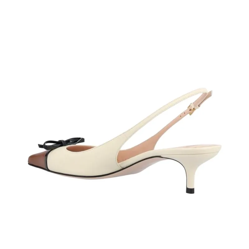 Valentino Bow Detailed Pointed Toe Slingback Pumps-3