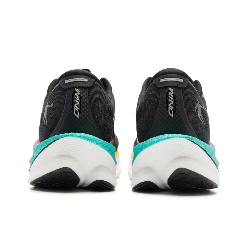 QIAODAN Strong Wind 3.0 Cushioned Slip-Resistant Abrasion-Resistant Low-Top Casual Running Shoes Men's Black White-4