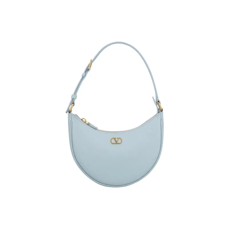 Valentino Vlogo Calfskin With Lambskin Shoulder Bag Mini Women's Light Blue-0