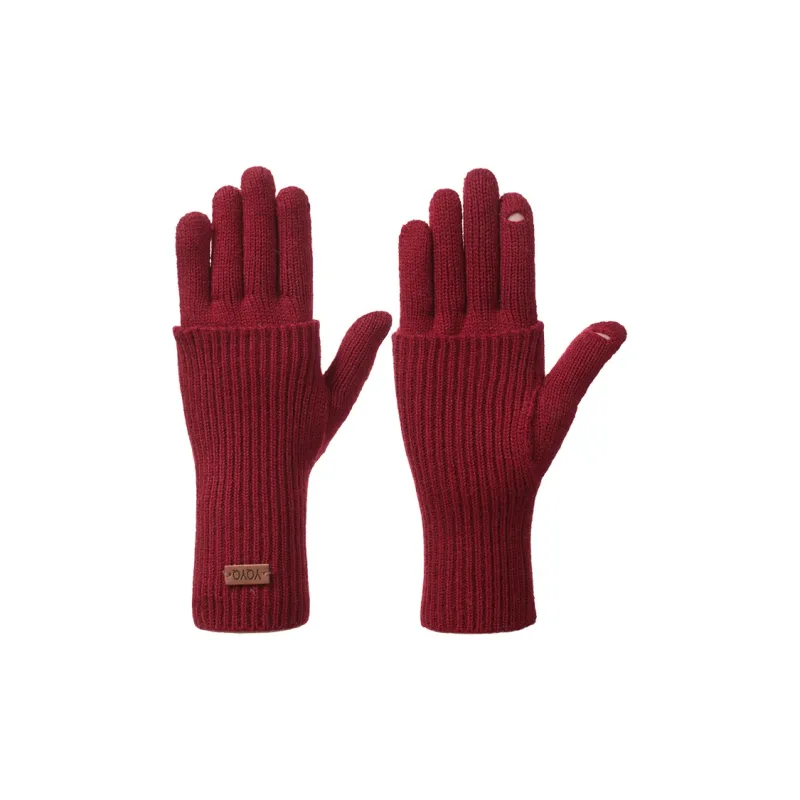 NANJIREN Double Layer Knit Gloves Women's-0