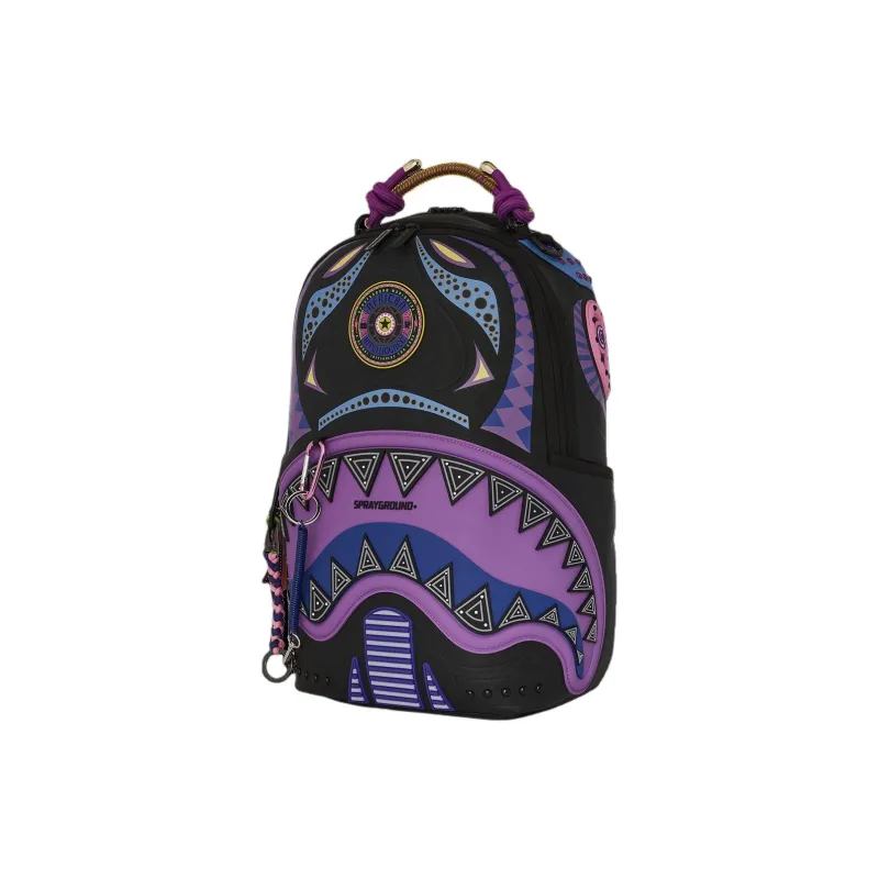 SPRAYGROUND × AI I. SANDFLOWER Collaboration Artificial Leather Backpack Unisex Purple-2