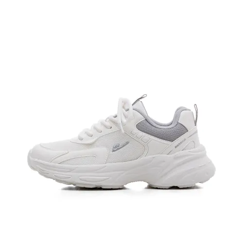 Warrior Lightweight Height Increasing Rebound Low Top Casual Training Long Distance Running Shoes Women's White Gray
