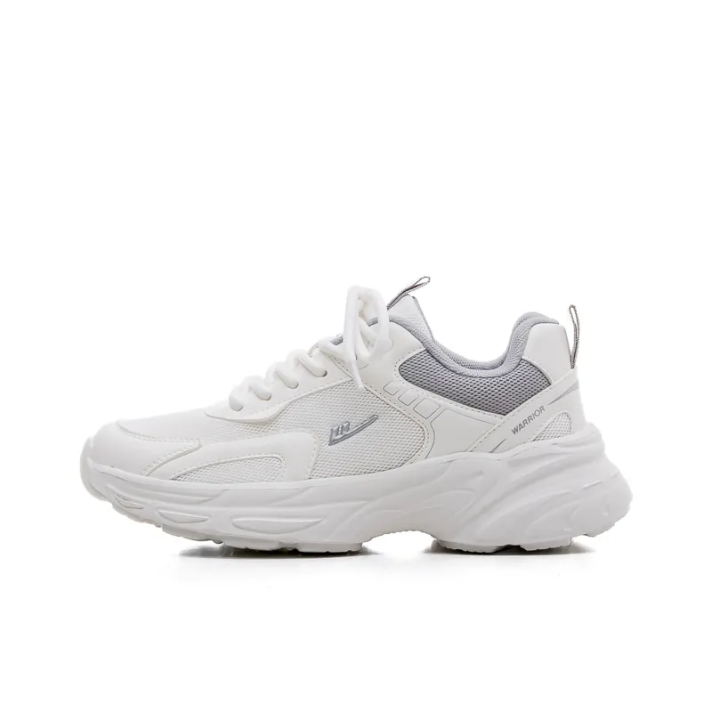 Warrior Lightweight Height Increasing Rebound Low Top Casual Training Long Distance Running Shoes Women's White Gray-0