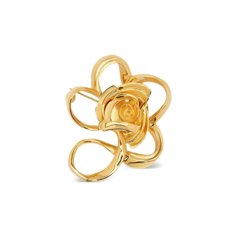 Oscar De La Renta Geometric Rose Brooch-0