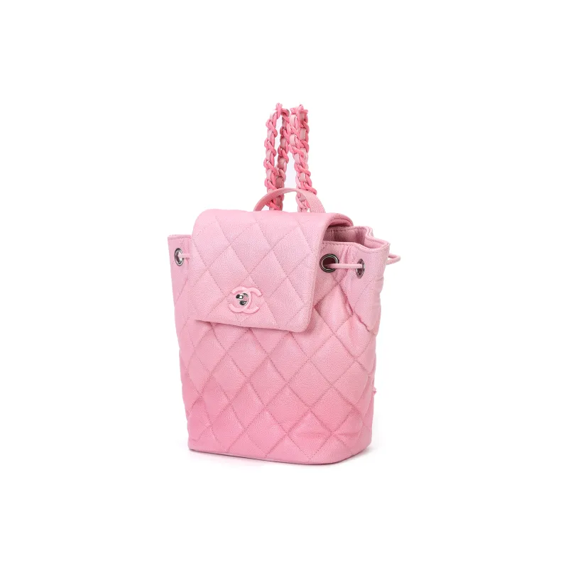 CHANEL Caviar Calfskin Backpack Women's Light Pink-1