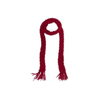 ZARA Cotton Polyamide Blend Knit Scarves Women's Red