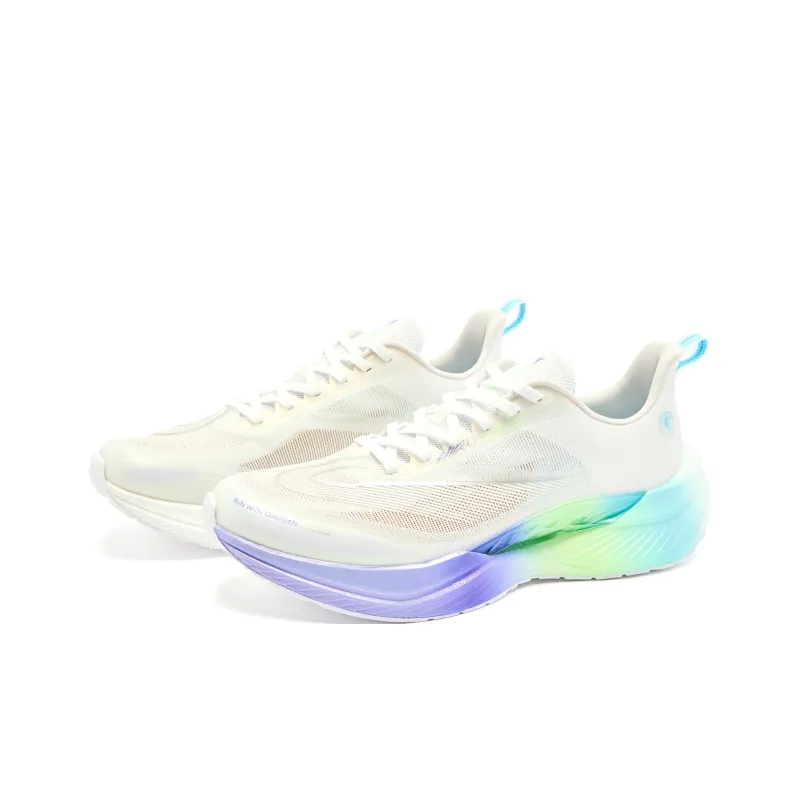 QIAODAN Cushioning Anti-Slip And Wear-Resistant Low-Top Running Shoes Men's White Purple-2