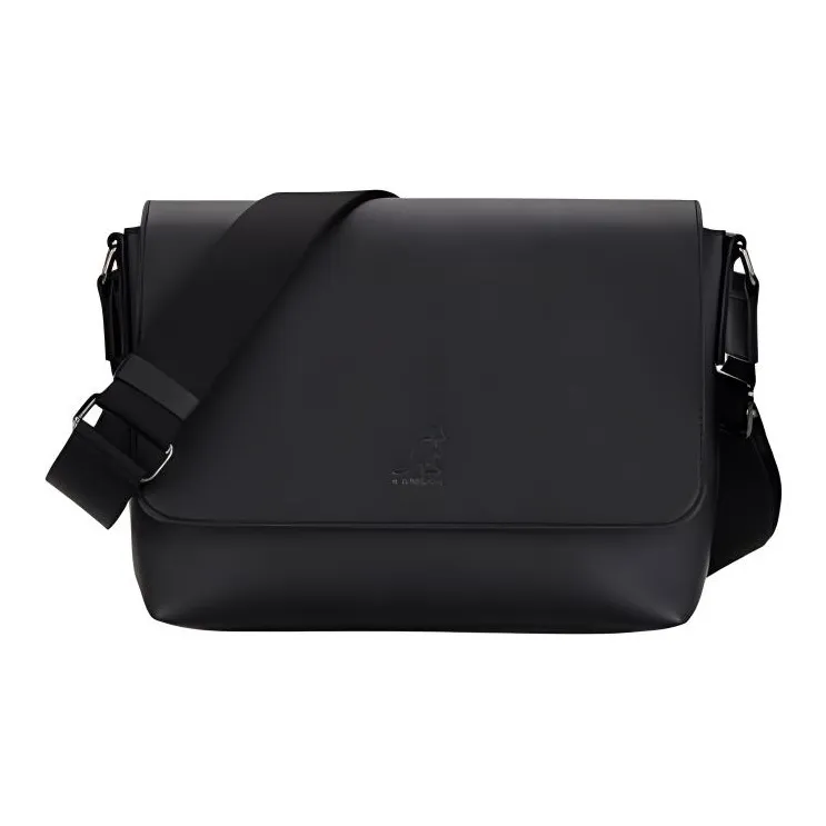 KANGOL Synthetic Leather Crossbody Bag Medium Size Unisex Black-0