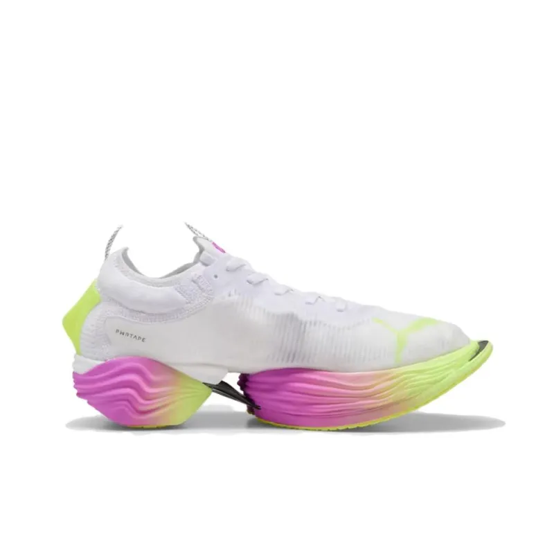 PUMA Fast R Nitro Elite 2 Slip Resistant Impact Resistant Lightweight Low Top Running Shoes Men's White Yellow-1