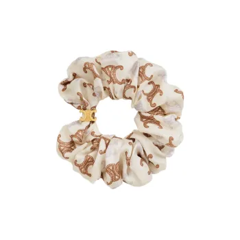 CELINE Scrunchy Triomphe Couture In Silk And Brass With Gold Finish