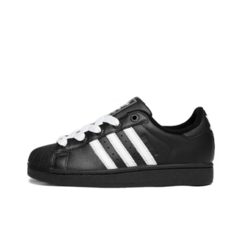 Adidas Originals SUPERSTAR Abrasion Resistant Low Top Kids Lifestyle Shoes Black White Kids'-0