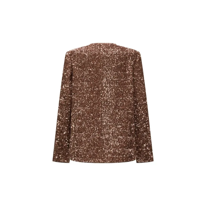 Three Quarters Cropped Coat Women's Brown-1