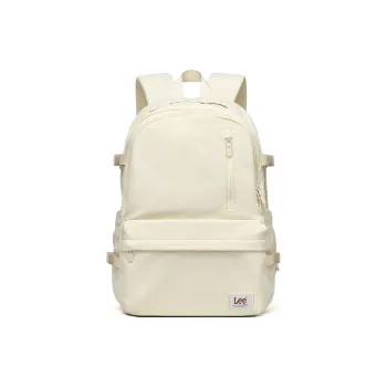 Lee Fabric Backpack Medium Size Unisex Cream White/Taro Purple/Dusty Pink