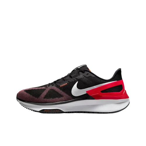 Nike Zoom Structure 25 Anti Slip Wear Resistant Low Top Running Shoes Men's Black Red